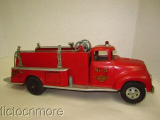 Vintage Tonka Tfd No 5 Fire Engine Pumper Truck Pressed Steel 17 "