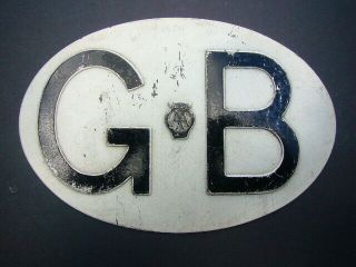 Vintage 1960s Automobile Association Gb Touring Badge - Aa Great Britain Car Plate