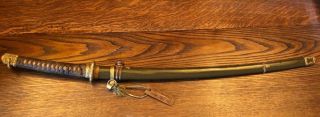 Japanese Ww2 Officers Samurai Katana Sword,  In Its Scabbard,  Surrender Tag