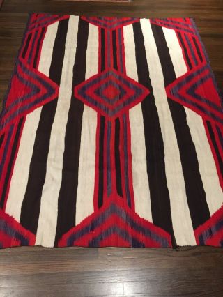 Large Antique Navajo Blanket Rug Weaving Third Phase Chiefs Blanket Rug