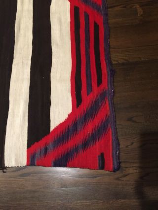 Large Antique Navajo Blanket Rug Weaving Third Phase Chiefs Blanket Rug 2