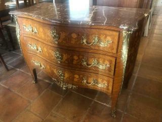 Antique Louis Xv Style Ormolu Mounted Kingwood Commode Chest Of Drawers