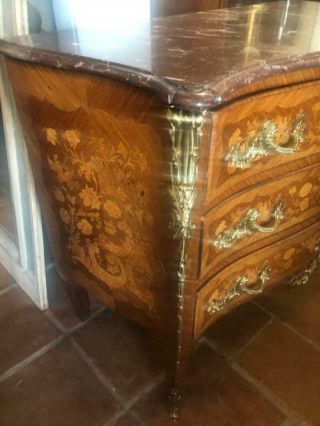 Antique Louis XV style ormolu mounted Kingwood Commode Chest of Drawers 3