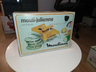 Moulinex 445 Mouli - Julienne Complet Vintage Orange 5 Disques Tbe (food Slicer)