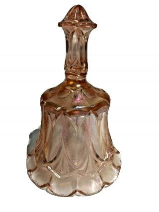 Vintage Fenton Art Glass Dusty Rose Carnvial Pink Iridescent Whitton Bell