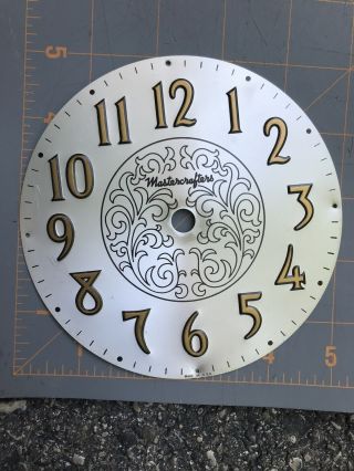 Vintage Mastercrafters Clock Face Dial,  Mantle Or Alarm Clock,  Vines Deco 5”