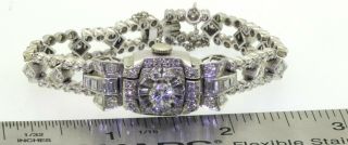 Hamilton antique heavy Platinum 7.  61CTW VS1/F diamond flip - top ladies watch 3