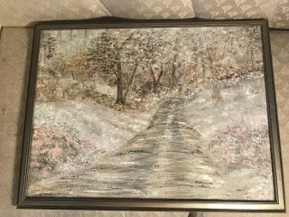 Vintage Nellie Decignque " Impressionist Landscape Scene " Oil Painting - Framed