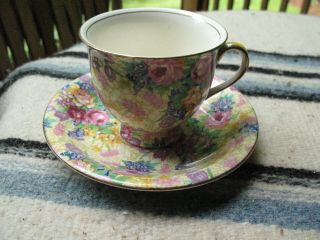 Vintage Royal Winton Chintz Spring Cup & Saucer Pink Roses