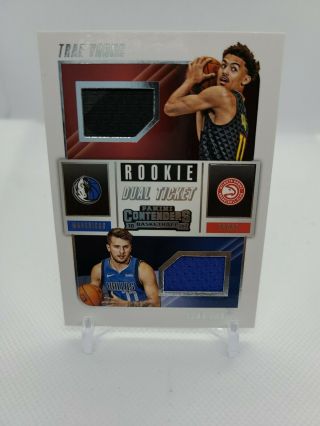 2018 - 19 Contenders Luka Doncic And Trae Young Rookie Rc Dual Ticket