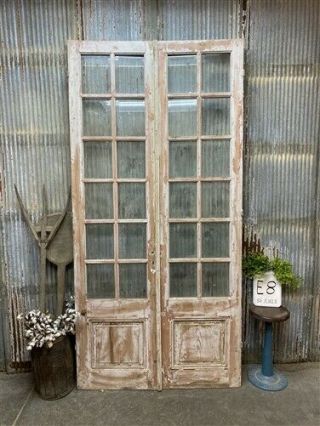 French Glass Pane Doors,  Antique French Double Doors,  Sliding Barn Doors E8