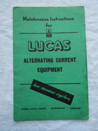 X2 Vintage Booklets Lucas Alternating Current,  Chain Care Renold Ltd