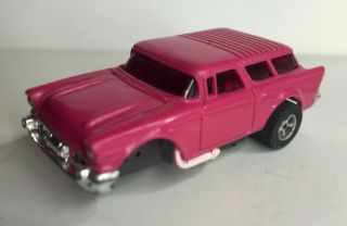Aurora Afx G - Plus Vintage Slot Car Chevy Nomad Wagon 1760 Hot Pink
