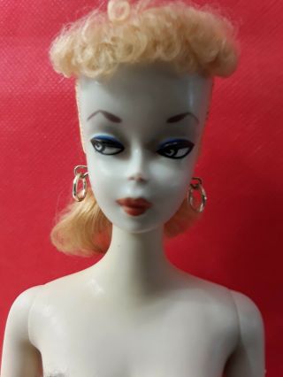 Vintage Barbie ponytail 2 blond - TM box,  tm stand,  1959 Gorgeous 2