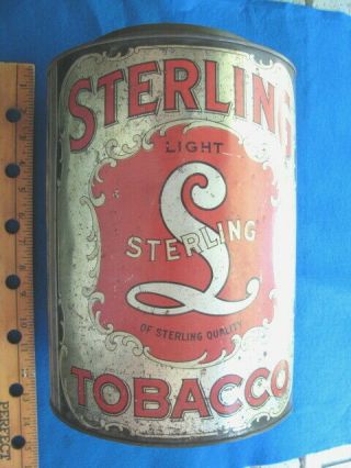 Vintage (5 - 1 2/3 Oz. ) Sterling Light Tobacco Can/tin