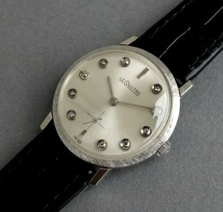 Jaeger Lecoultre 14k Solid Gold & Diamonds Vintage Gents Watch 1949