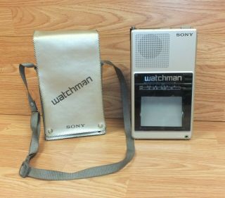 Vintage Sony (fd - 40a) Watchman Black & White Tv Read