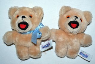 2 Vintage Russ Berrie Snuggle Brown Plush 6 " Teddy Bear,