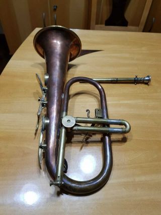 Antique Keyed Bugle By Highams Of Manchester,  England.