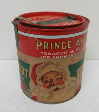 Vintage Prince Albert Tobacco Advertising Tin W/christmas Santa Claus Wrap Yz304
