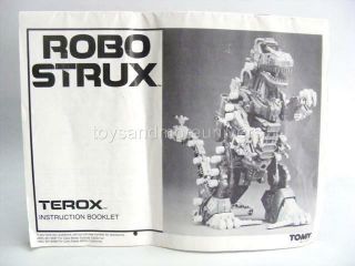 Zoids Zoid Vintage Robo Strux Instruction Sheet Fiche Terox