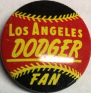 1960s Vintage La Los Angeles Dodgers Baseball 3/4 Inch Pin Pinback Crane Red