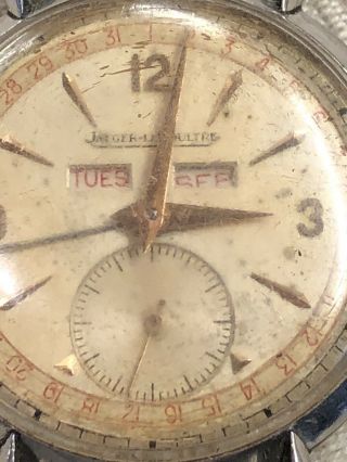 Jaeger LeCoultre Vintage Triple Date Calendar Mens Watch For Restoration/Repair 3