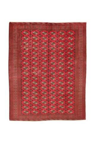 10x12 Vintage Oriental Handmade Wool Traditional Carpet Plaid Red Area Rug 2