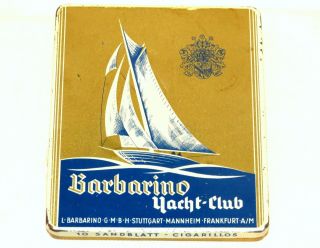 Barbarino Yacht Club Sail Ship Cigar Tobacco Tin 1930s