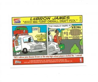 2003 - 04 Topps Bazooka Lebron James Rookie Comic Card 15 - - - Lakers