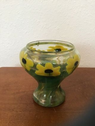 Antique Signed Louis C.  Tiffany Favrile Paperweight Yellow Daffodil Vase