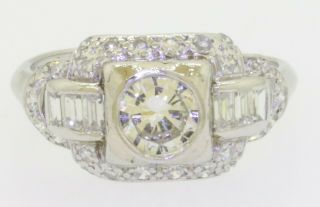 Antique Platinum 1.  24CTW VS diamond wedding/engagement ring w/.  70CT ctr.  size 6 2