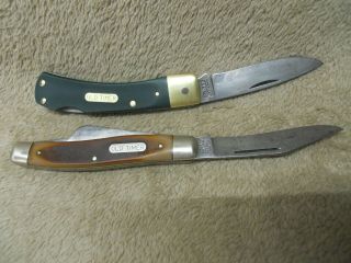 Vintage (set Of 2) Old Timer - Schrade No.  50t & 80t Folding Pocket Knives -