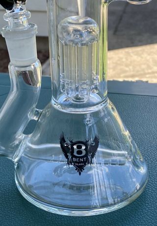 “Bent Neck Glass” 14mm Female Glass Beaker Water Pipe W/9 Percs,  Bent Neck•Bowl 2