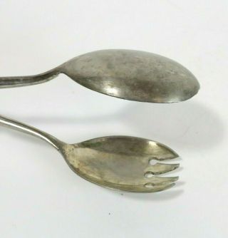 Vintage W.  A.  Silver Plated Salad Serving TONGS Fork & Spoon ITALY 10 