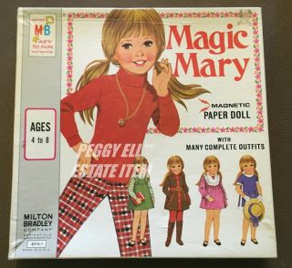 1972 Milton Bradley " Magic Mary " A Magnetic Paper Doll W/original Box