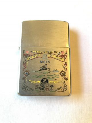 Vintage 1958 Zippo Lighter Royal Order Of Atlantic Voyagers Us Army Navy Msts