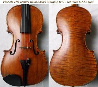 Old German 19th C Master Violin A.  Moennig 1877 Video Antique バイオリン скрипка 233