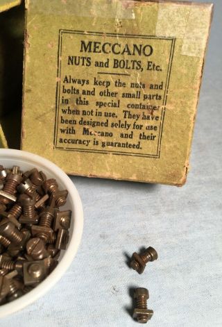 Vintage Hornby Meccano Box Containing One Gross (144) Nuts & Bolts 3