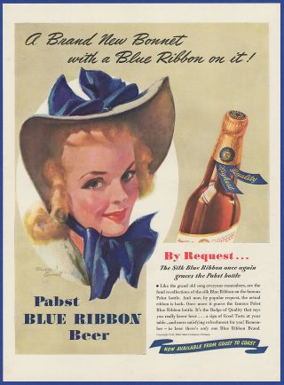 Vintage 1940 Pabst Blue Ribbon Beer Alcohol 40 