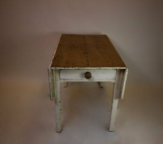 Antique Georgian English Scrubbed Pine Painted Drop Leaf Table c1820 3