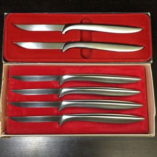 6 Vintage Gerber Miming Legendary Blades Stainless Steak Knives,  3 " Blades