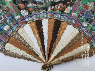 FINE CHINESE MIXED STICK QUALITY FAN 19TH CENTURY 2