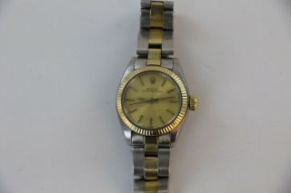 Vintage 1981,  Rolex Ladies " Oyster Perpetual ",  14kt & Ss,  Model 6719,  26mm