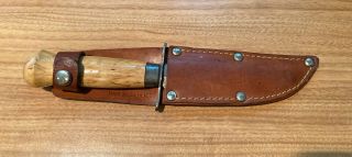 Vintage Andersson Mora Fixed Blade Knife Leather Boy Scout Sheath - Sweden