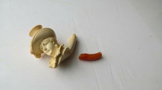 Antique Figural Pipe Victorian Lady In Hat
