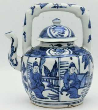 Chinese Antique Wanli Blue And White Porcelain Ewer/teapot -
