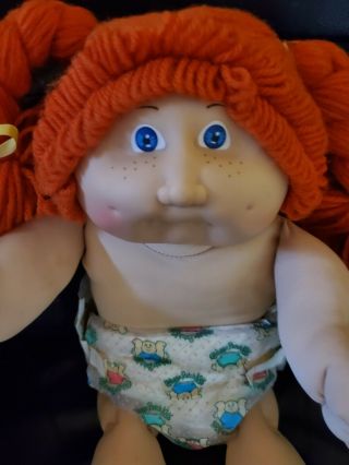 Vintage 1983 2 Cabbage Patch Kids Red Braids Girl With Freckles Ok Tag Euc