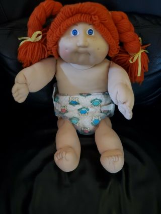 Vintage 1983 2 Cabbage Patch Kids Red braids Girl with freckles OK tag EUC 2