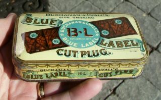 Vintage Blue Label Tobacco Tin - Buchanan & Lyalls 